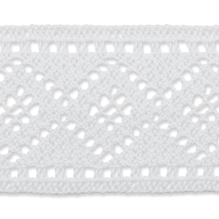Коклюшечное кружево-прошивка, 40 мм, белый цвет