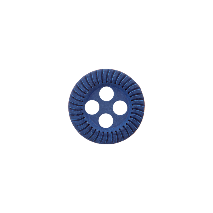 Polyester button 4-holes, 9mm, blue