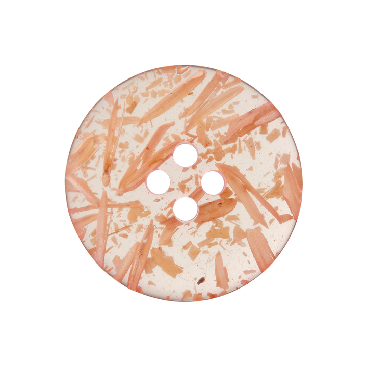 Reisschale/Polyesterknopf 4-Loch, 25mm, rosa