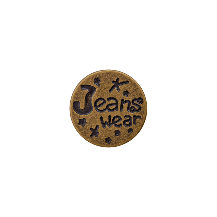 Bouton jeans à visser, Jeans wear, 17mm, laiton vieilli