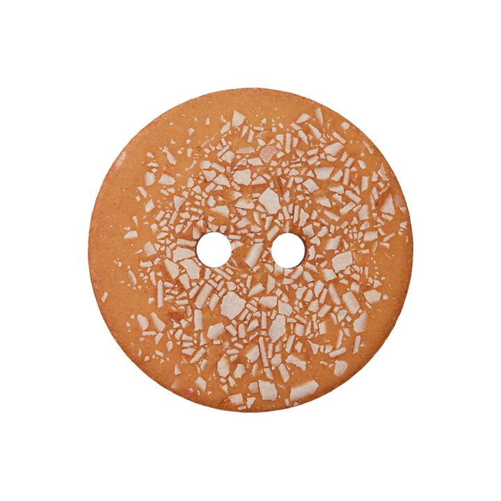 Eggshell/polyester button 2-holes, recycled, 25mm, beige