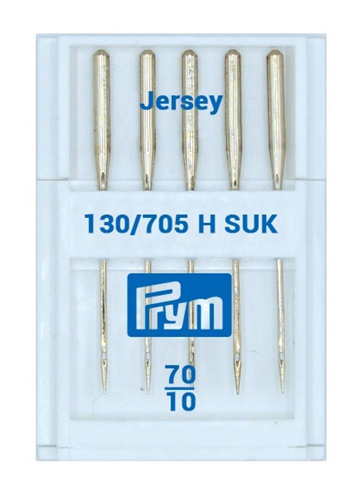Jersey sewing machine needles with flat shank
