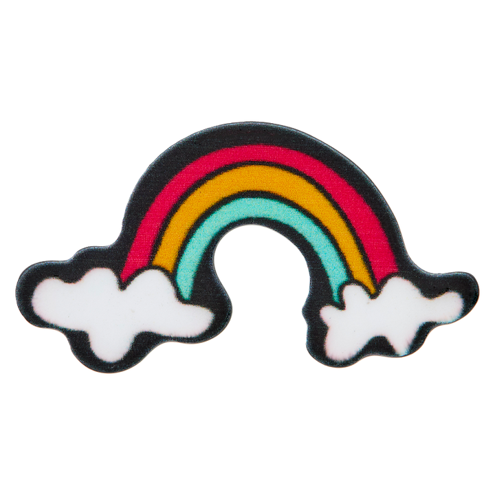 Zierteil, Pin Regenbogen, 28mm, mehrfarbig