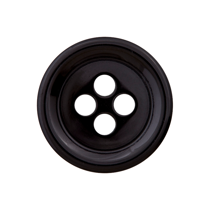 Пуговица из полиэстера, с 4 отверстиями, 20 мм, черный цвет