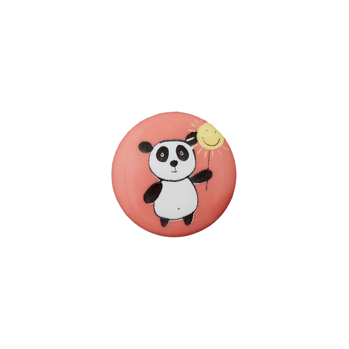 Bouton polyester pied panda 15mm orange