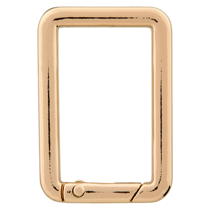 Karabinerhaken Quadrat, 30mm, gold