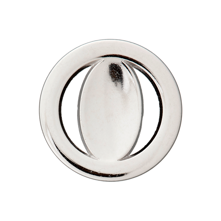 Metal button shank, 23mm, silver