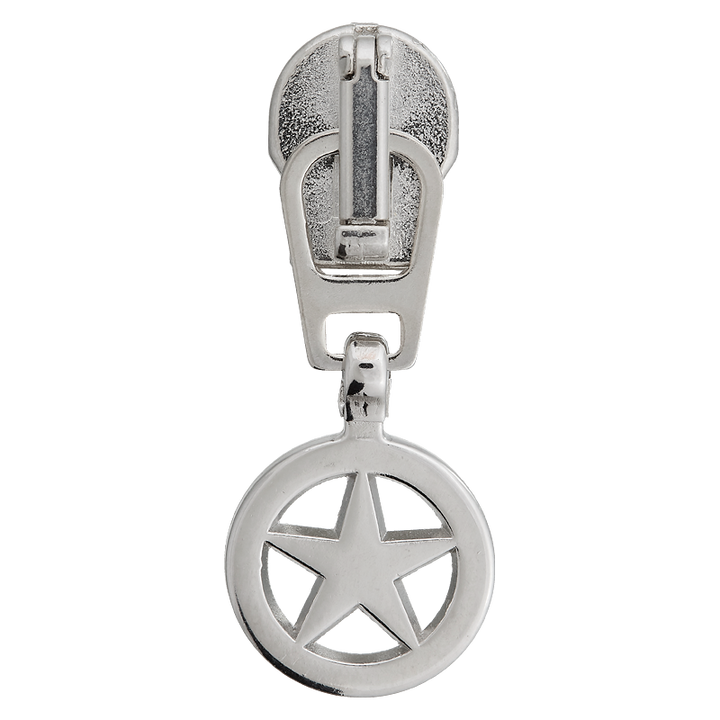 Reißverschluss-Schieber, Stern, 10mm, silber