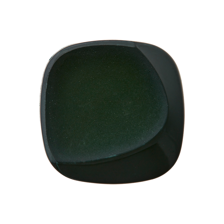 Polyester button shank, square, 19mm, dark green