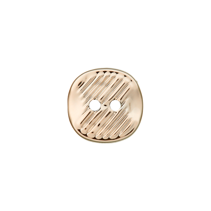 Polyester button 2-holes, metallized ,12mm, copper