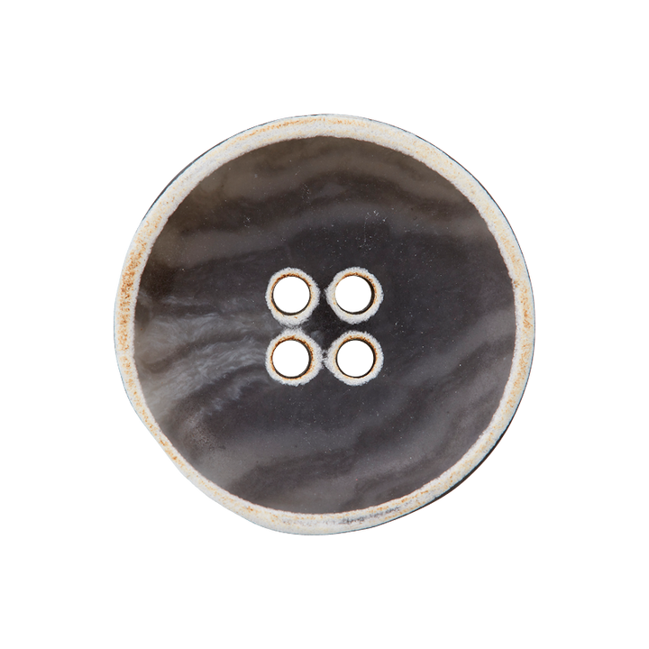 Polyesterknopf 4-Loch, 25mm,  dunkelgrau