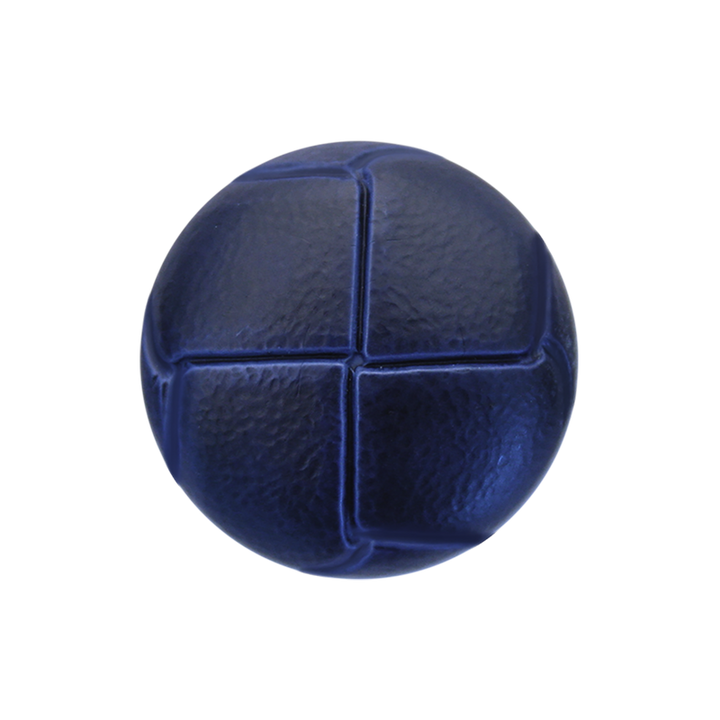 Imitation leather button shank 23mm blue
