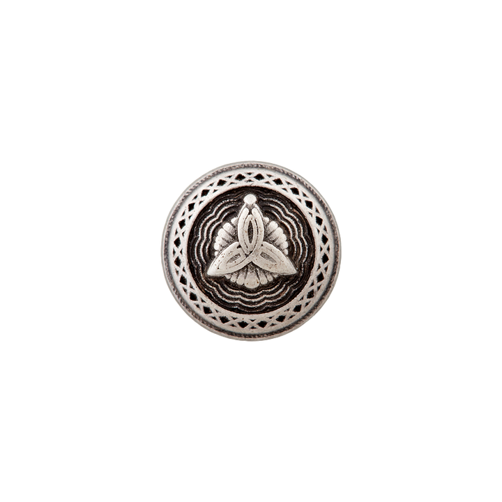 Metal button shank, 11mm, antique silver