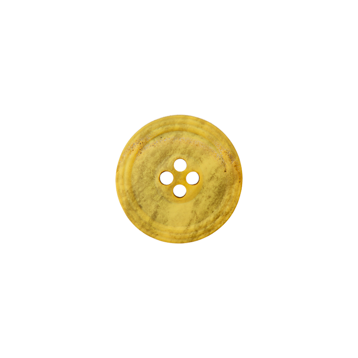 Polyester button 4-holes 15mm yellow