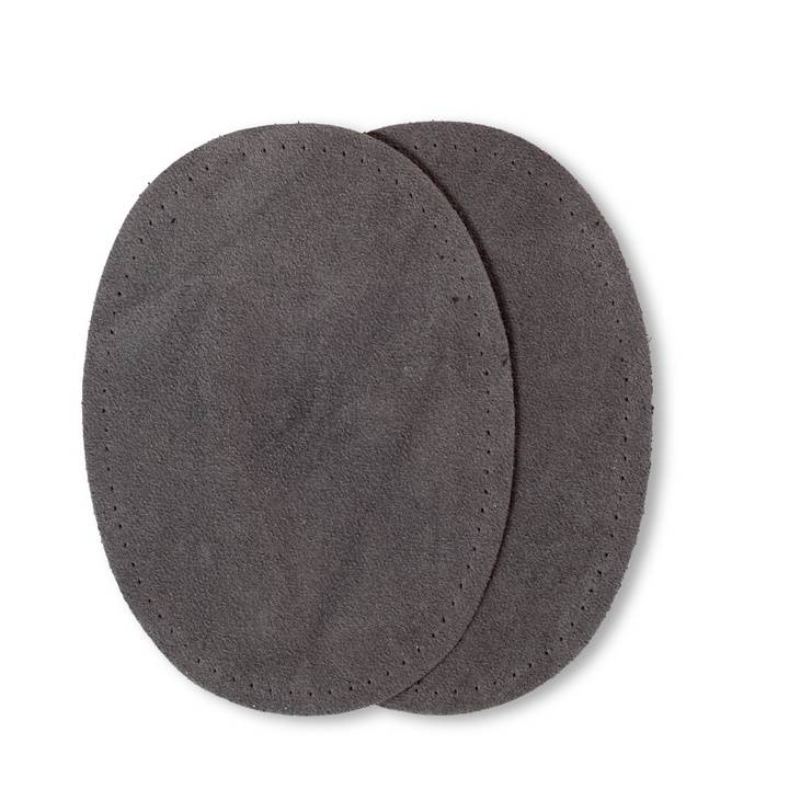 Patches velour imitation leather, iron-on, 10 x 14cm, mid-grey