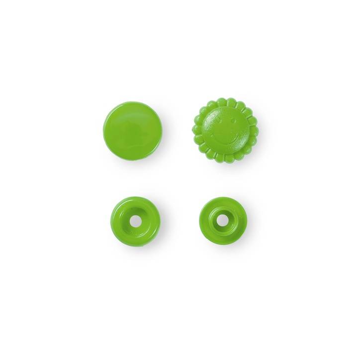 Non-sew press fasteners, Colour Snaps, flower, 13.6mm, apple