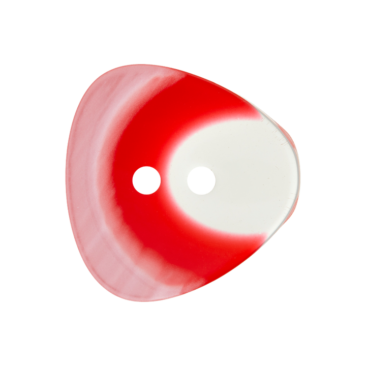 Пуговица из полиэстера, с 2 отверстиями, угловая, 22мм, красный цвет
