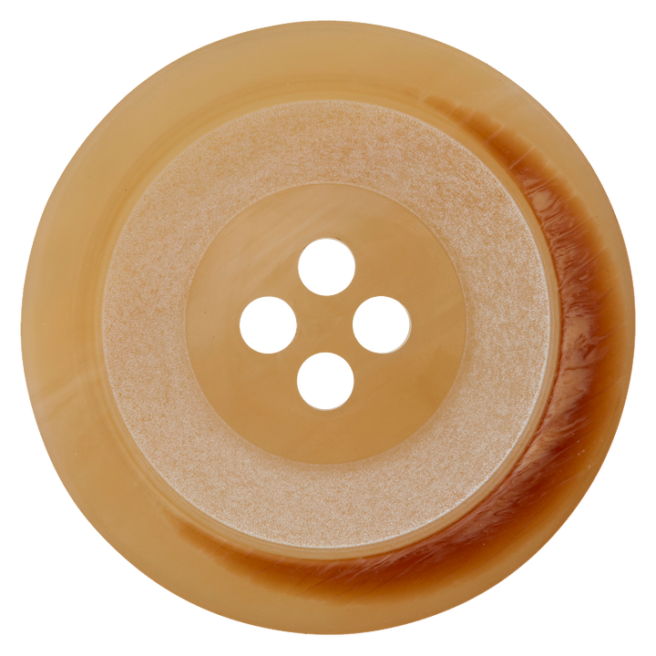 Bouton polyester 4-trous, 28mm, beige