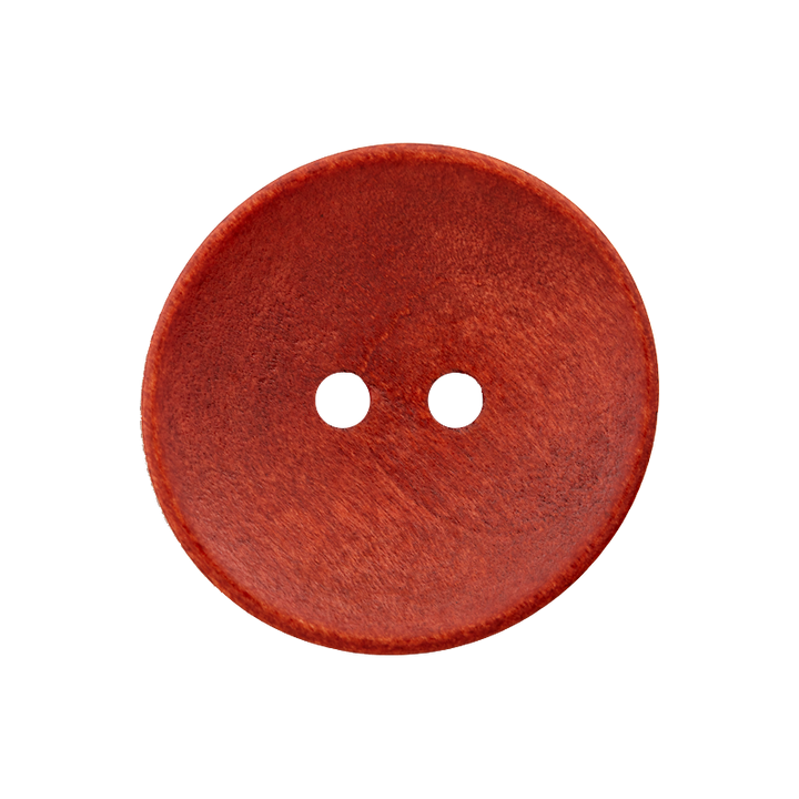 Wood button 2-holes, 25mm, medium brown