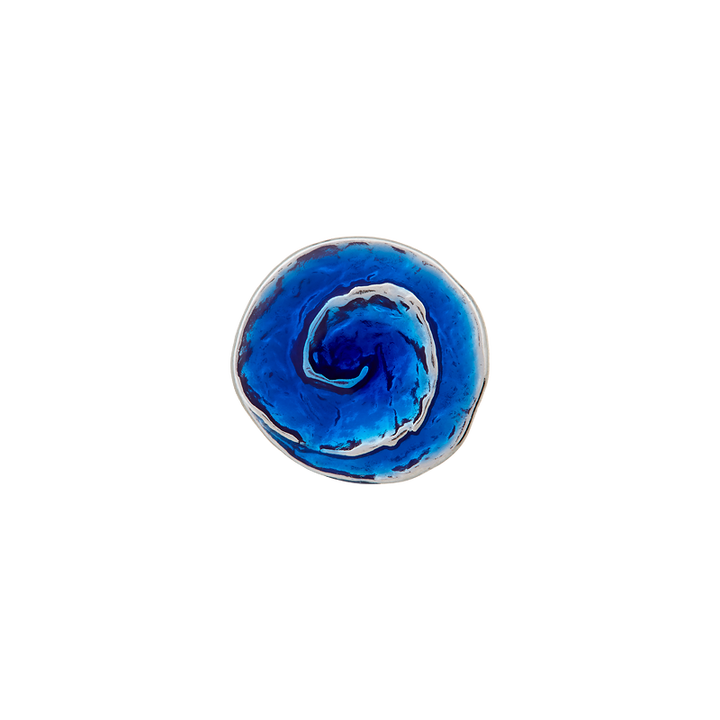 Metall/Bouton polyester pied, Spirale, 15mm, bleu