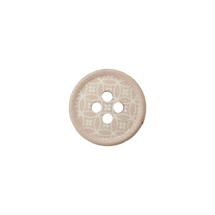 Polyesterknopf 4-Loch, 12mm, beige