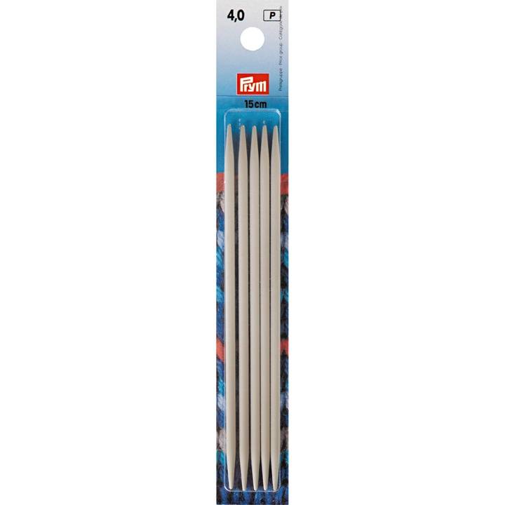 Double-pointed knitting needles, 15cm, 4.00mm, pearl grey
