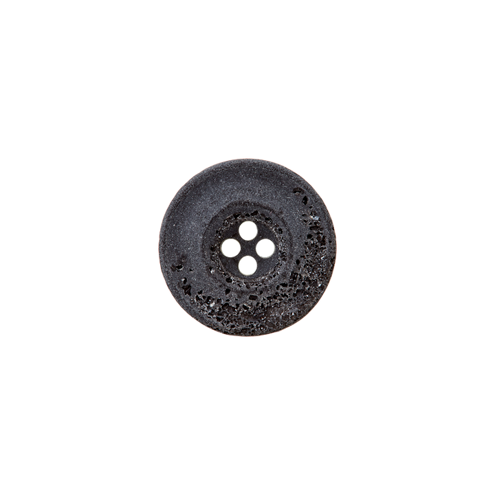 Пуговица из полиэстера, с 4 отверстиями, 18мм, черный цвет