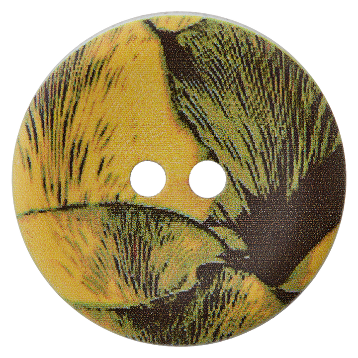 Hemp/polyester button 2-holes, recycled, 30mm, curry