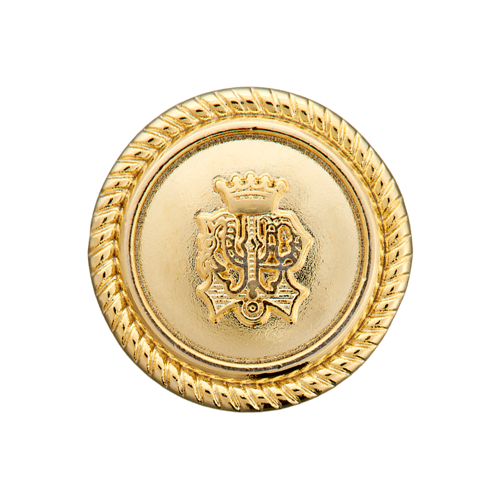 Metal button shank 15mm gold