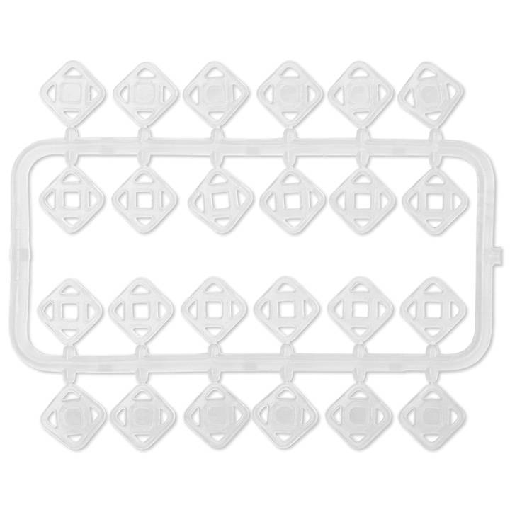 Snap fasteners square, 7mm, transparent