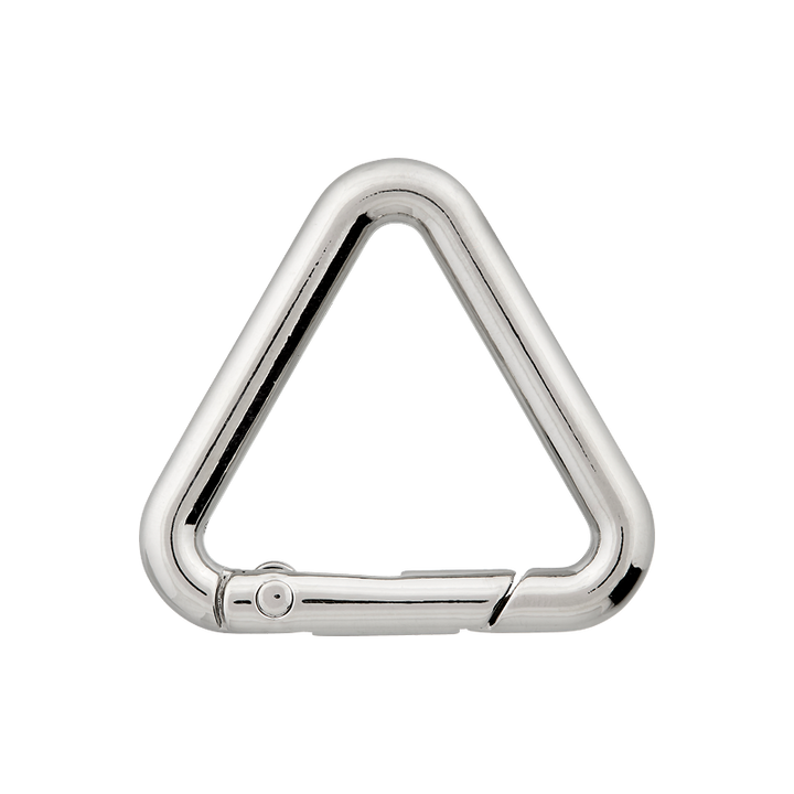 Snap hook triangle, 25mm, silver