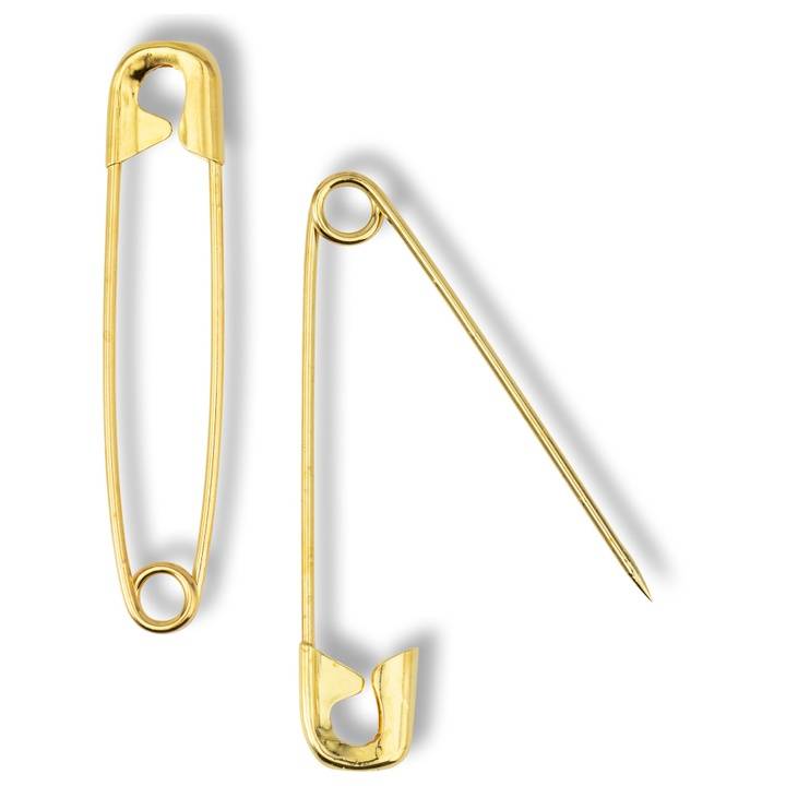 Safety pins, No. 3, 50mm, gold-coloured