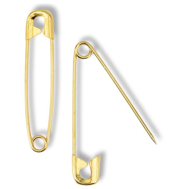 Safety pins, No. 2, 38mm, gold-coloured