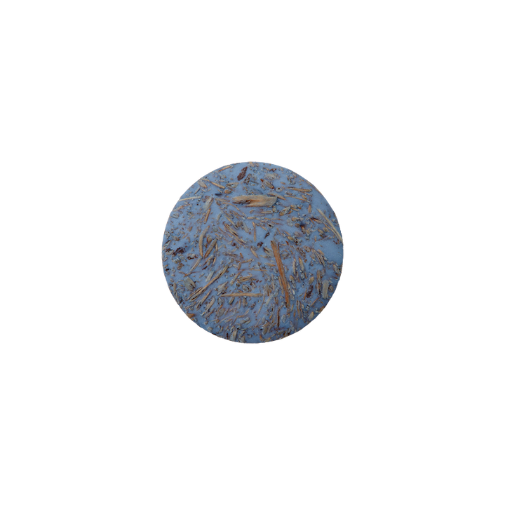 Coconut/polyester button shank, recycled, 15mm, blue