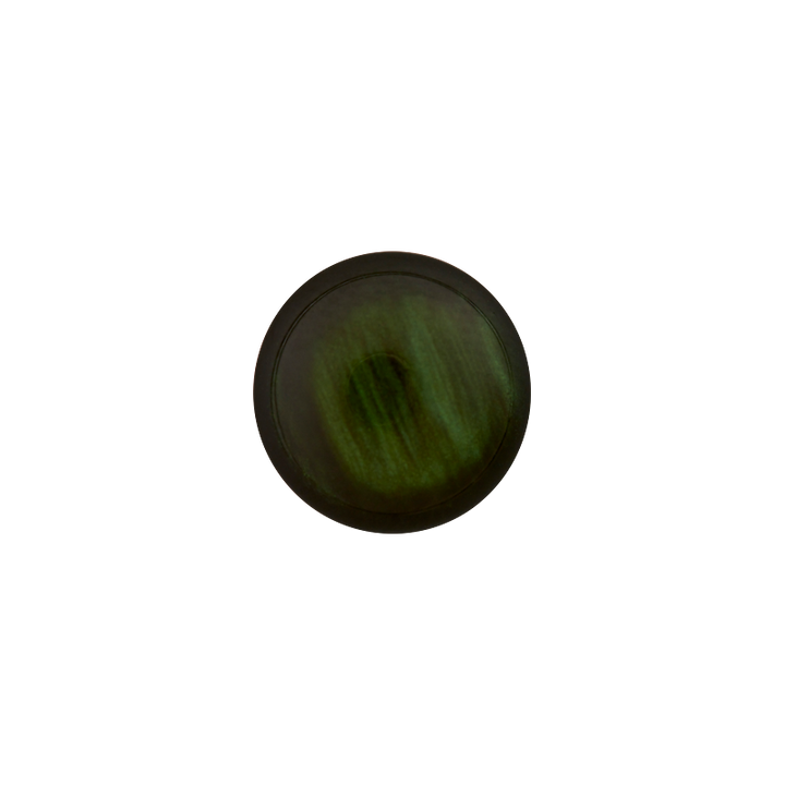 Polyesterknopf Öse, 11mm, dunkelgrün