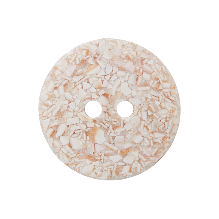 Eggshell/polyester button 2-holes, recycled, 20mm, cream