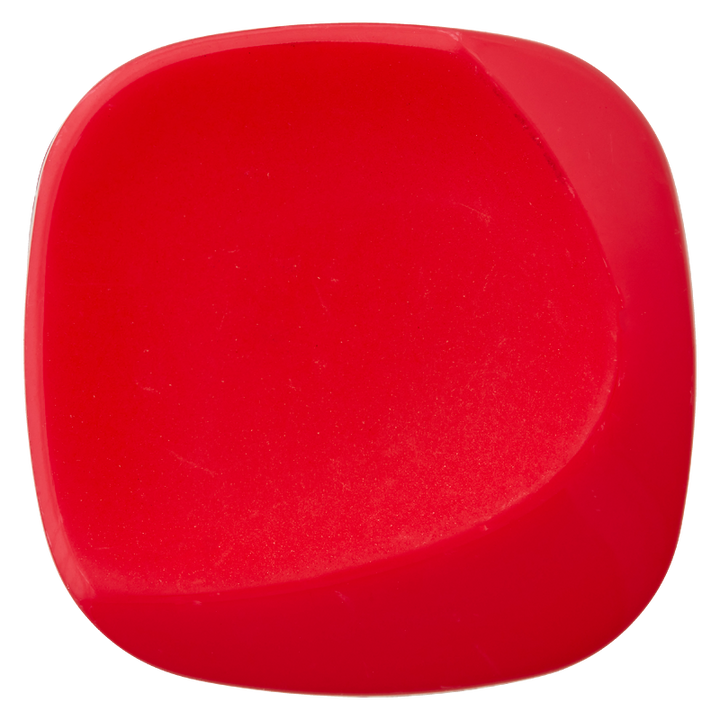 Bouton polyester pied, forme carrée, 28mm, rouge