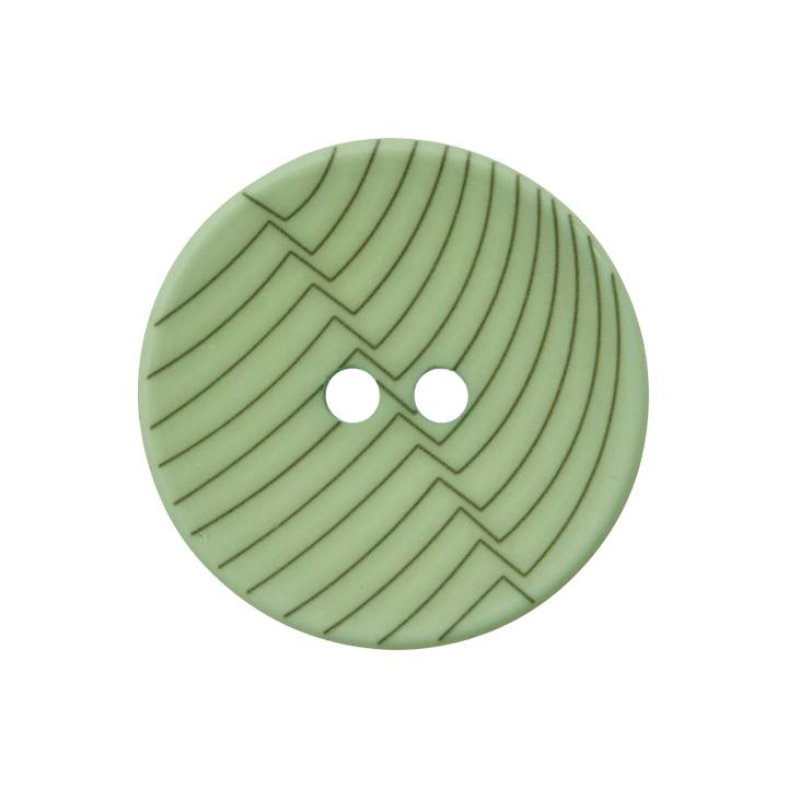 Polyester button 2-holes, Lines, 23mm, medium green