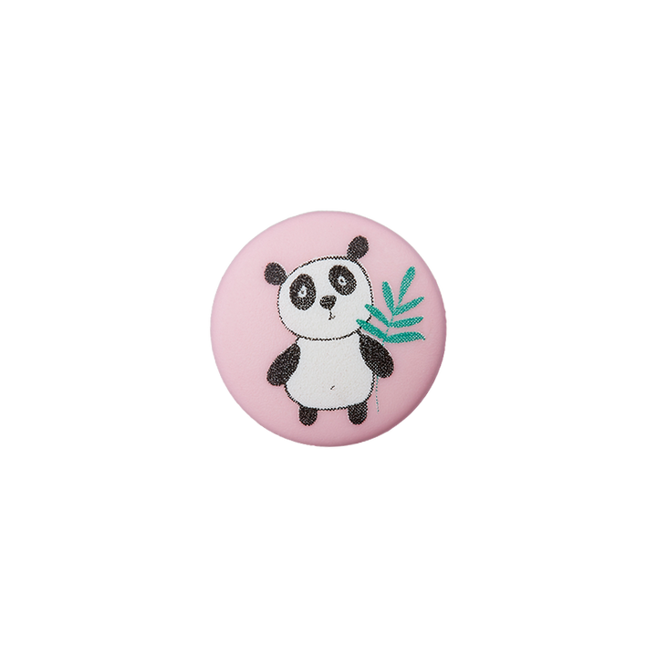 Polyester button shank Panda 12mm rosa