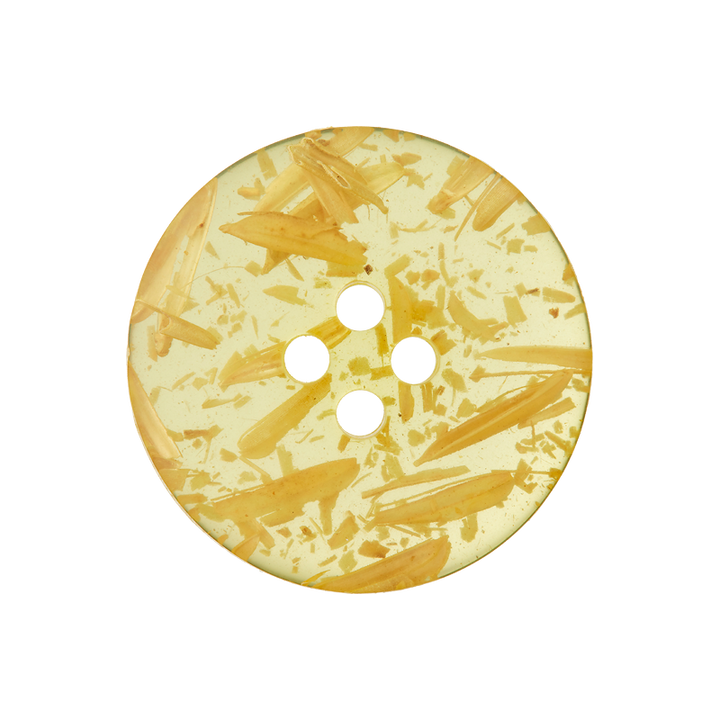 Polyester/ rice/hell button 4-holes 25mm yellow