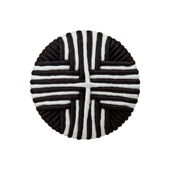 Polyesterknopf Öse, 18mm, schwarz/weiß