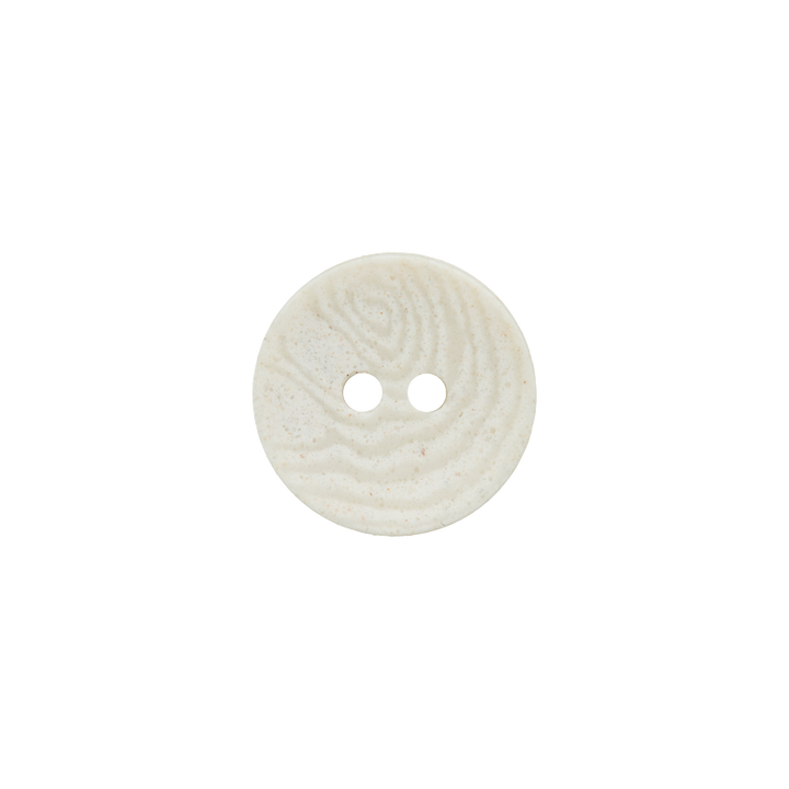 Corozo/Polyester button 2-holes recycled 15mm light grey