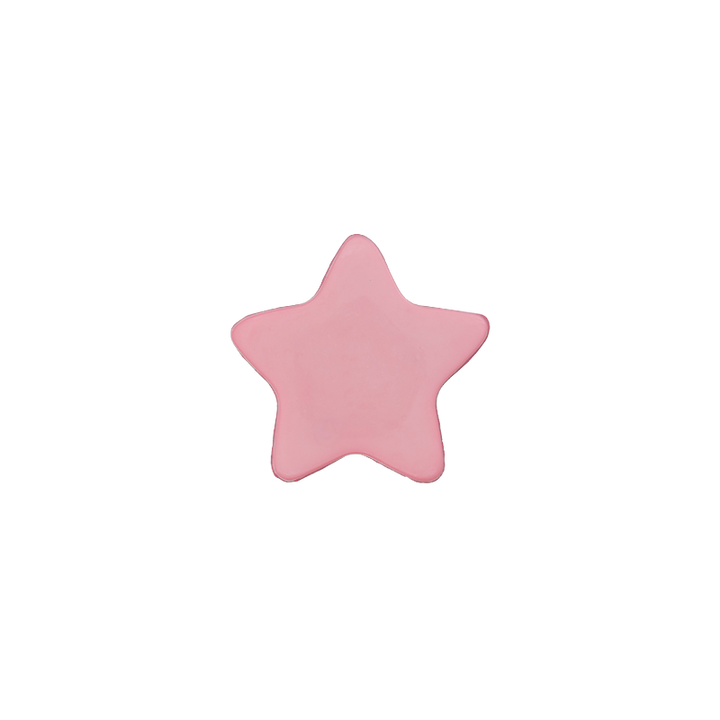 Polyesterknopf Öse, Stern, 15mm, rosa