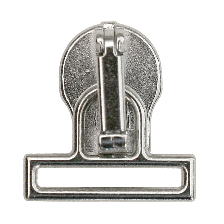 Zip puller rectangle, 15mm, silver