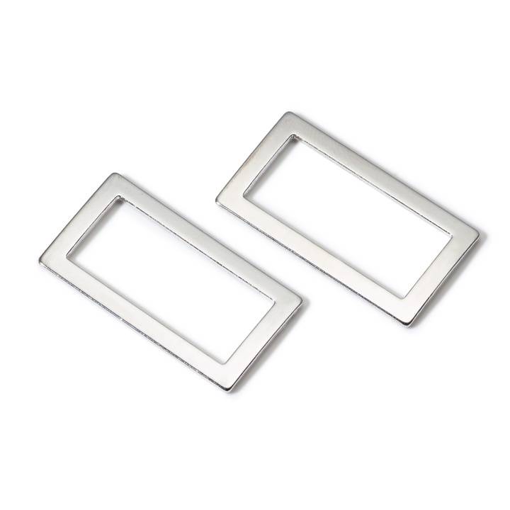 Rectangle loops for bags, 25mm, antique silver