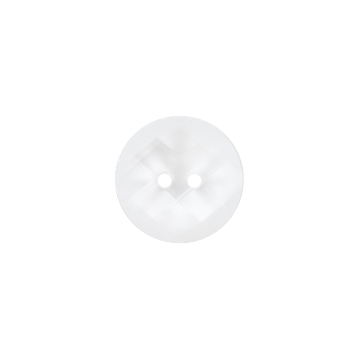 Polyesterknopf 2-Loch, Bluse, 13mm, weiß