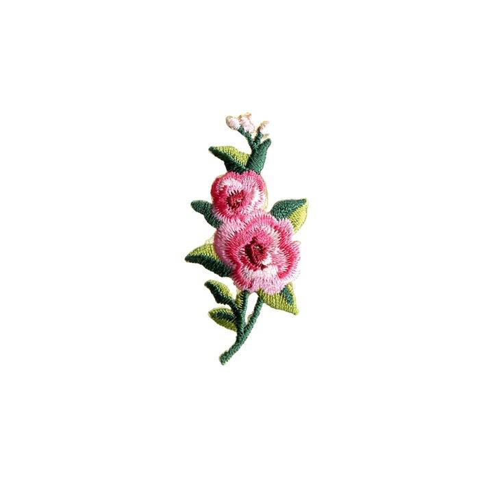 Motif décoratif Vrille fleurs, fuchsia/rose/vert
