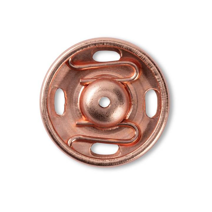 Sew-on snap fasteners, 15mm, rose gold