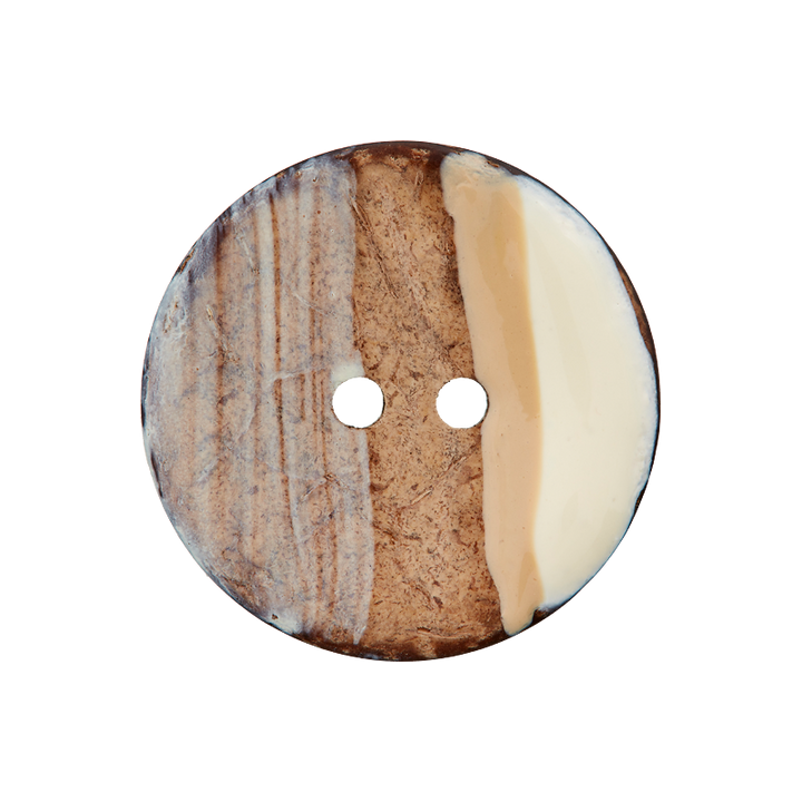Пуговица из кокоса, с 2 отверстиями, 25 мм, кремовый цвет
