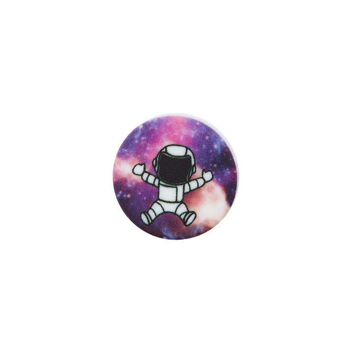 Polyester button shank Astronaut 18mm multicolor
